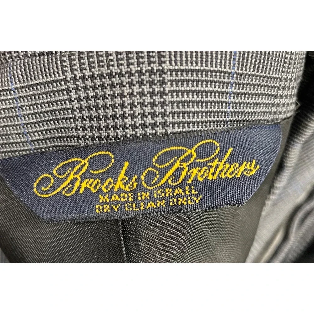 Brooks Brothers Suit Mens 43L Plaid Brooksease Wool Stretch Pants 40x30 - 2 Pcs
